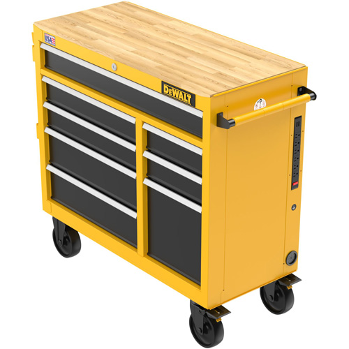 Heavy-Duty Mobile Workstation, 8 Drawers, 40" W x Yellow Canadian Safety Group Inc.