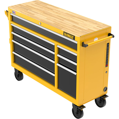 Heavy-Duty Mobile Workstation, 8 Drawers, 52" W x Yellow Canadian Safety Group Inc.