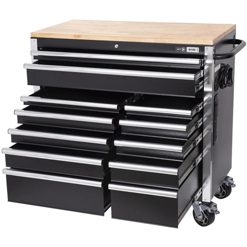 HDRC4112 HD Series Roller Cabinet, 12 Drawers, 41" W x 21" D x 40-3/10" H, Black Canadian Safety Group Inc.