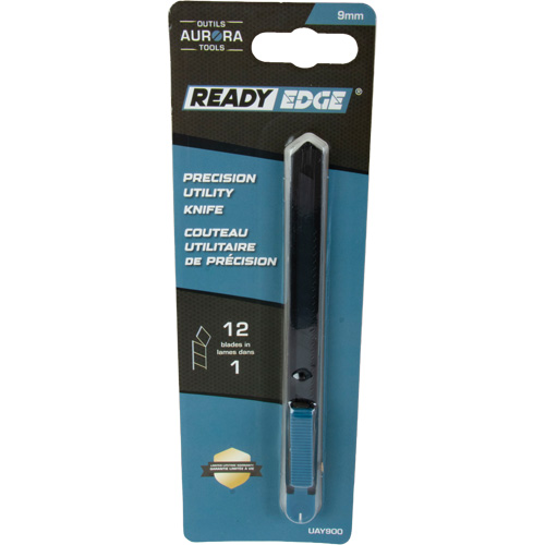 Couteau d'usage g&eacute;n&eacute;ral de 9 mm , Acier inoxydable, Prise en Plastique Canadian Safety Group Inc.