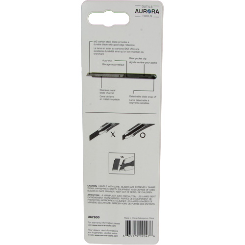 Couteau d'usage g&eacute;n&eacute;ral de 9 mm , Acier inoxydable, Prise en Plastique Canadian Safety Group Inc.