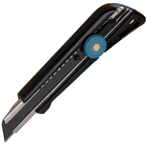 Couteau professionnel de 18 mm avec verrouillage &agrave; cliquet, Acier inoxydable, Robuste, Prise en Plastique Canadian Safety Group Inc.