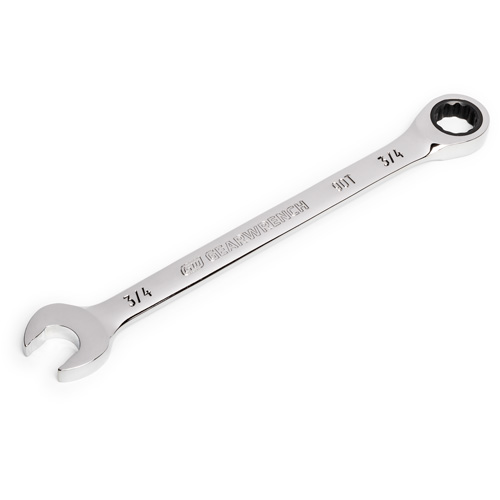 90-Tooth Ratcheting Combination Wrench, 12 Point, 3/4", Chrome Finish Canadian Safety Group Inc.