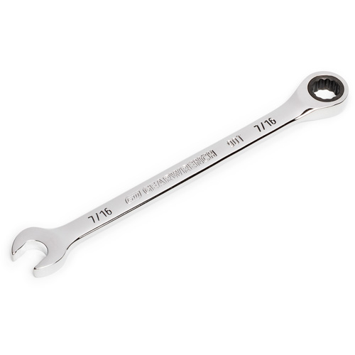 90-Tooth Ratcheting Combination Wrench, 12 Point, 7/16", Chrome Finish Canadian Safety Group Inc.