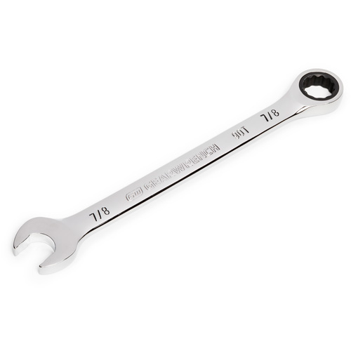 90-Tooth Ratcheting Combination Wrench, 12 Point, 7/8", Chrome Finish Canadian Safety Group Inc.