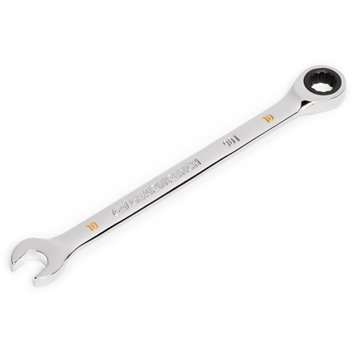 90-Tooth Ratcheting Combination Wrench, 12 Point, 10 mm, Chrome Finish Canadian Safety Group Inc.