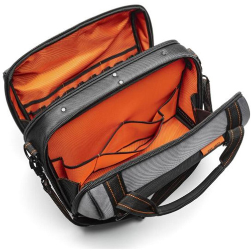 17" Tradesman Closed Top Tool Bag, Polyester, 3 Pockets, Black/Grey/Orange Canadian Safety Group Inc.
