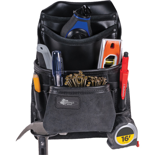 Phantom Collection Heavy-Duty Nail & Tool Bag, Leather, 10 Pockets, Black Canadian Safety Group Inc.