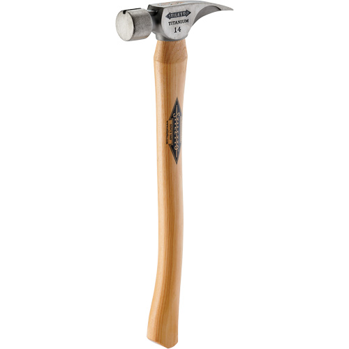 Titanium Smooth Face Hammer with Curved Hickory Handle, 14 oz., Wood Handle, 18" L Canadian Safety Group Inc.