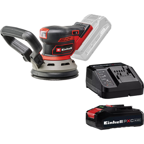 Ponceuse orbitale al&eacute;atoire avec batterie 2,5 Ah PXC et ensemble de d&eacute;part de chargeur, papier sabl&eacute; 5", 18 V, 6000 - 24000 OPM Canadian Safety Group Inc.