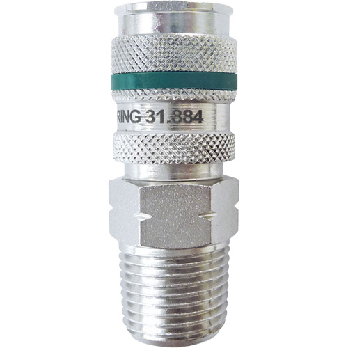 QUIKSILVER Ultraflo 7.8 mm Quick Coupler, Zinc-Plated Steel, 1/2", Male NPT, 362 PSI Canadian Safety Group Inc.