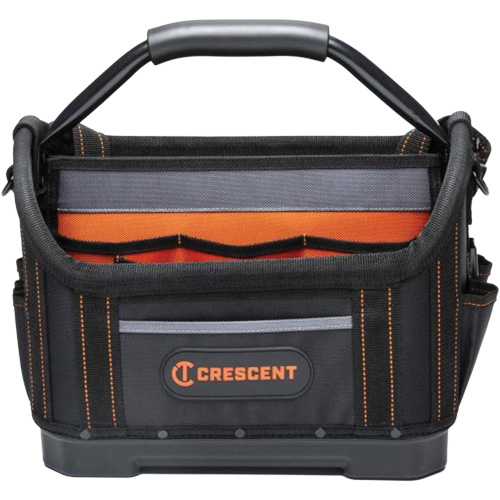Sac ouvert de 14" pour outils d'ouvrier, 1680 Denier/Polyester, 25 pochettes, Noir/Gris/Orange Canadian Safety Group Inc.