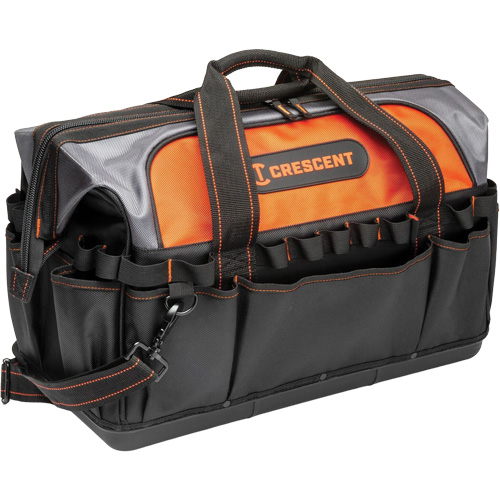 Sac &agrave; outils 20" pour entrepreneur, 1680 Denier/Polyester, 31 pochettes, Noir/Gris/Orange Canadian Safety Group Inc.