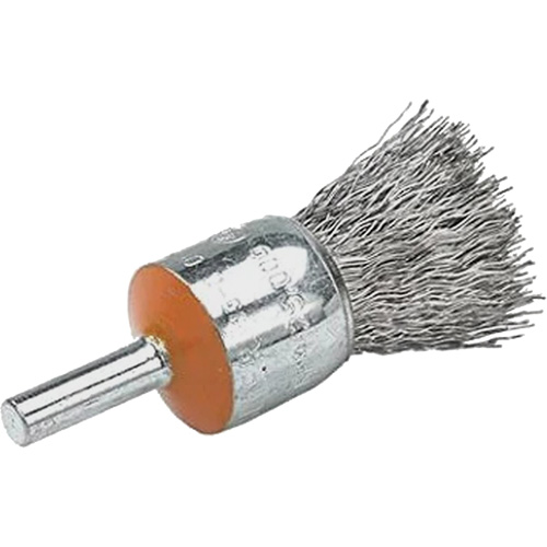 Mounted End Brush with Crimped Wires, 1/2", 0.02" Fill, 1/4" Shank Canadian Safety Group Inc.