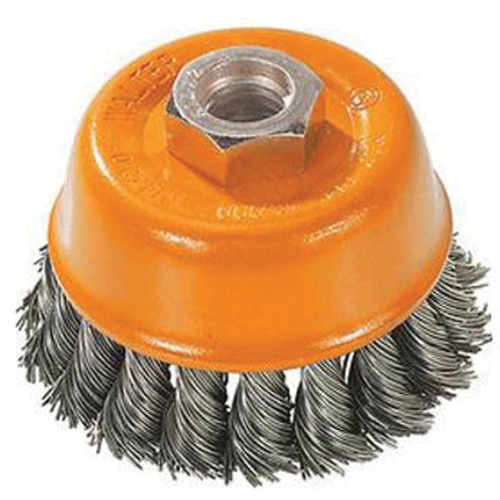 Knot-Twisted Wire Cup Brush, 3" Dia. x M10x1.25 Arbor Canadian Safety Group Inc.