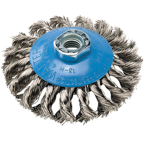Knot-Twisted Wire Saucer Cup Brush, 6" Dia. x 5/8"-11 Arbor Canadian Safety Group Inc.