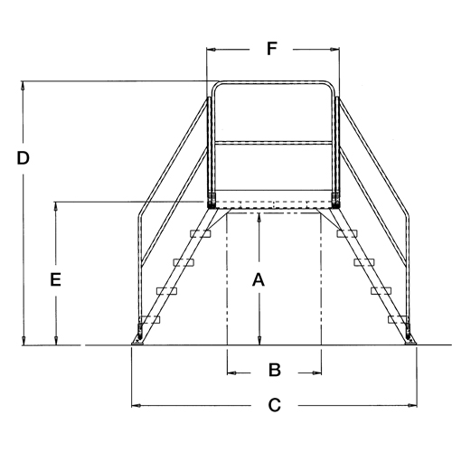 Crossover Ladder, 103-1/2" Overall Span, 50" H x 48" D, 24" Step Width Canadian Safety Group Inc.