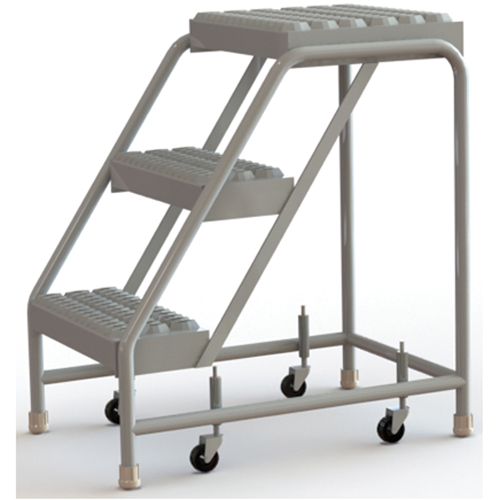 Rolling Ladder, 3 Steps, 16" Step Width, 30" Platform Height, Aluminum Canadian Safety Group Inc.