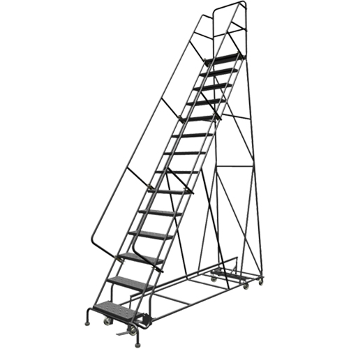 All Directional Rolling Ladder, 14 Steps, 24" Step Width, 140" Platform Height, Steel Canadian Safety Group Inc.
