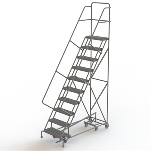 All Directional Rolling Ladder, 10 Steps, 24" Step Width, 100" Platform Height, Steel Canadian Safety Group Inc.