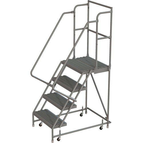 Deep Top Step Rolling Ladder, 4 Steps, 24" Step Width, 40" Platform Height, Steel Canadian Safety Group Inc.