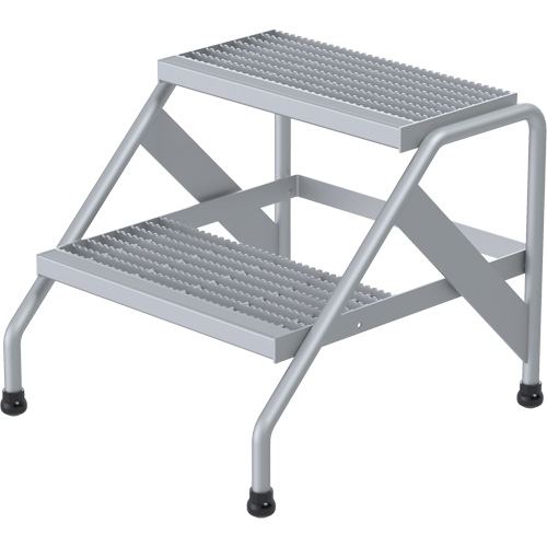 Aluminum Step Stand, 2 Step(s), 22-13/16" W x 24-9/16" L x 20" H, 500 lbs. Capacity Canadian Safety Group Inc.