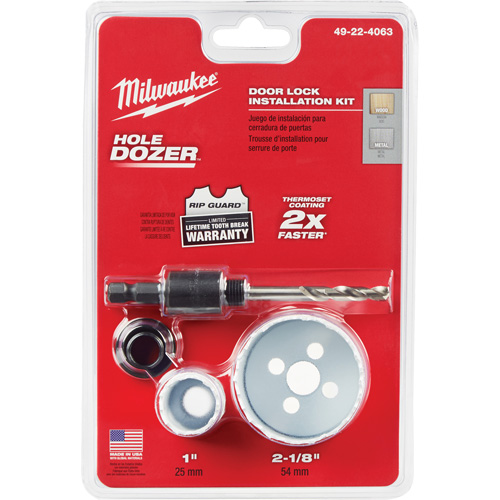 Hole Dozer Door Lock Hole Saw Kit, 4 Pieces Canadian Safety Group Inc.