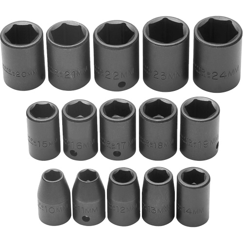 Jeu de douilles, Chocs, Prise 1/2", 6 pans Canadian Safety Group Inc.