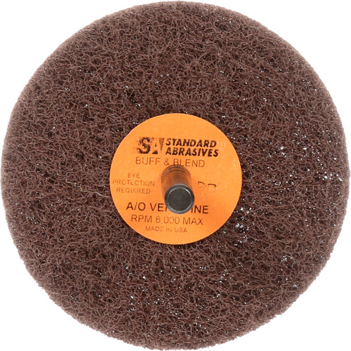 Meule Buff & Blend Standard Abrasives, 3" dia. x 1" la, Arbre 1/4", Oxyde d'aluminium Canadian Safety Group Inc.