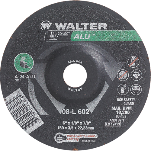 Meules &agrave; moyeu d&eacute;port&eacute; - Aluminium type 27, 6" x 1/8", Arbre de 7/8", Type 27 Canadian Safety Group Inc.