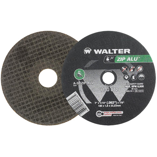 Zip Alu Cut-Off Wheel, 7" x 3/64", 7/8" Arbor, Type 1, Aluminum Oxide, 8600 RPM Canadian Safety Group Inc.
