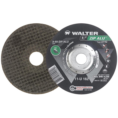 Meule &agrave; tronçonner Zip Alu, 6" x 3/64", Arbre de 7/8", Type 27, Oxyde d'aluminium, 10 200 Tr/min Canadian Safety Group Inc.