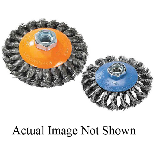 Knot-Twisted Wire Saucer Cup Brush, 6" Dia. x 5/8"-11 Arbor Canadian Safety Group Inc.