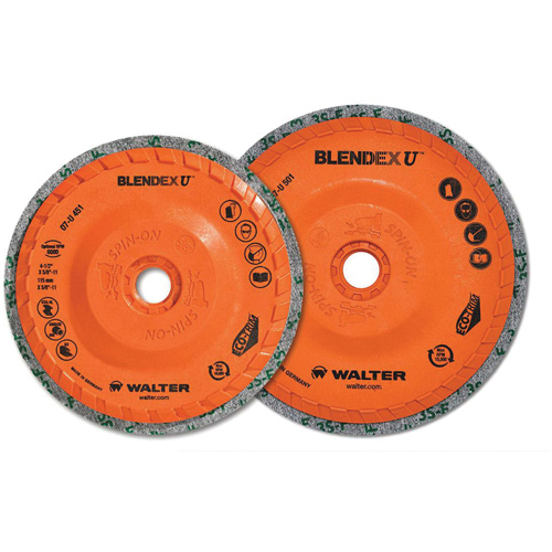 Brosse coupe de finition Blendex U, 4-1/2" dia., Grain Fin, Carbure de silicium Canadian Safety Group Inc.