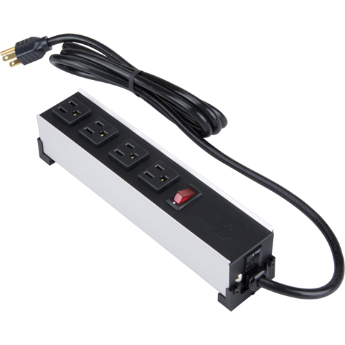 Indoor Brushed Aluminum Power Bar, 4 Outlet(s), 6' Canadian Safety Group Inc.