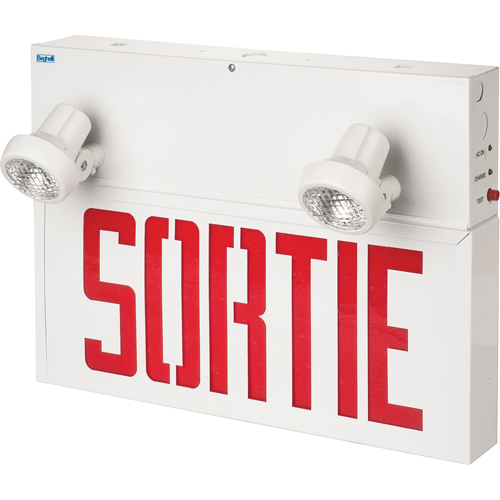 Stella Combination Signs - Sortie, LED, Hardwired, 17-1/2" L x 12-1/2" W, French Canadian Safety Group Inc.