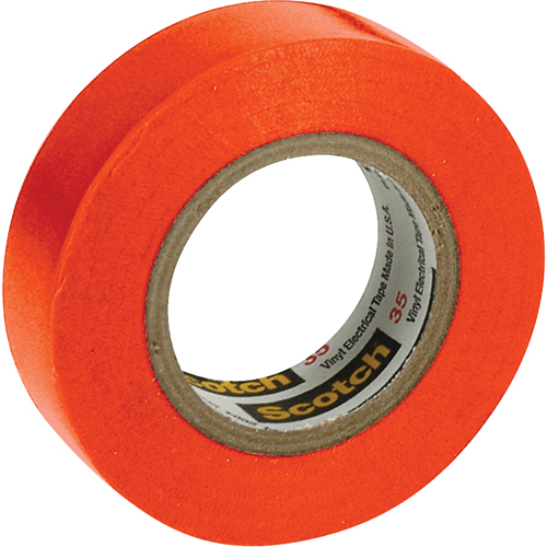 Scotch&reg; 35 Colour Coded Tape, 12.7 mm (1/2") x 20.1 m (66'), Orange, 7 mils Canadian Safety Group Inc.