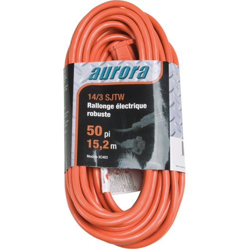 Cordon rallonge en vinyle, Ext&eacute;rieur, SJTW, AWG 14/3, 15 A, 50' Canadian Safety Group Inc.