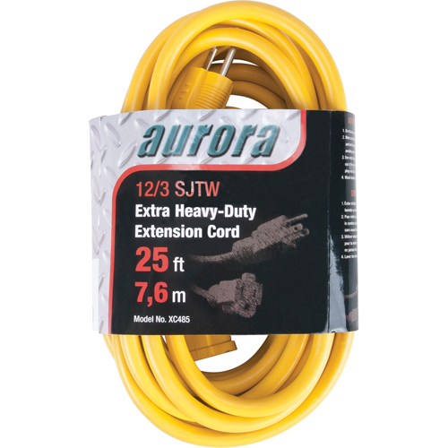 Cordon rallonge en vinyle, Ext&eacute;rieur, SJTW, AWG 12/3, 15 A, 25' Canadian Safety Group Inc.