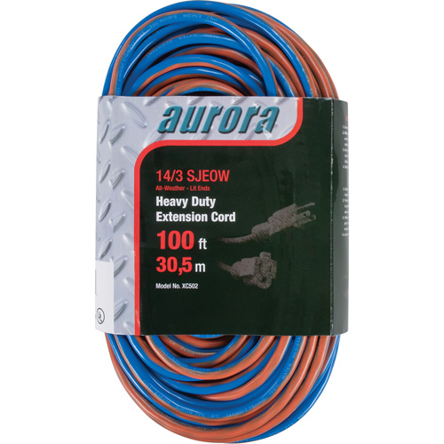 TPE-Rubber Extension Cord With Light Indicator, All-Weather, SJEOW, 14/3 AWG, 13 A, 100' Canadian Safety Group Inc.
