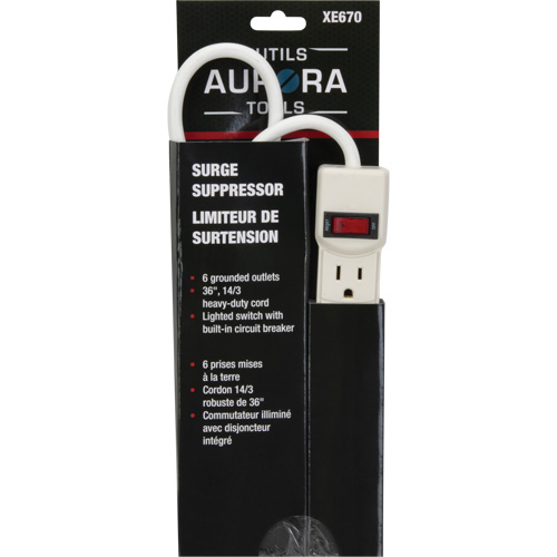 Surge Suppressor, 6 Outlets, 200 J, 1875 W, 3' Cord Canadian Safety Group Inc.