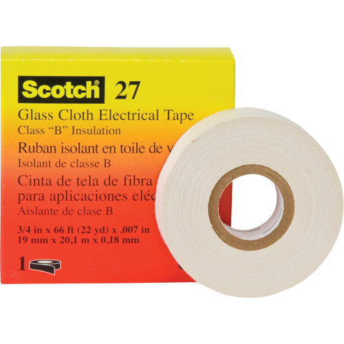 Scotch&reg; 27 Glass Cloth Electrical Tape, 12 mm (1/2") W x 20 m (66') L Canadian Safety Group Inc.