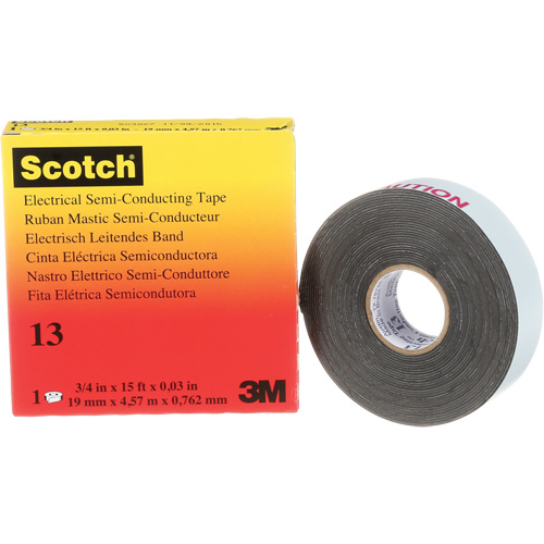 Scotch&reg; Electrical Semi-Conducting Tape, 19 mm (3/4") x 4.6 m (15'), Black, 30 mils Canadian Safety Group Inc.