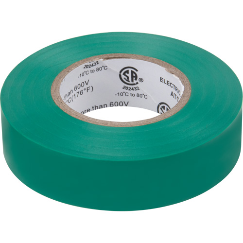 Electrical Tape, 19 mm (3/4") x 18 M (60'), Green, 7 mils Canadian Safety Group Inc.