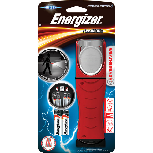 Lampe tout-en-un Weatheready, DEL, Piles AA, Aluminium/Plastique/Polym&egrave;re/Caoutchouc Canadian Safety Group Inc.