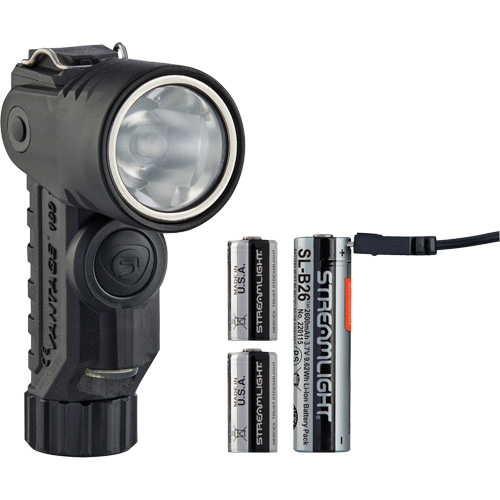 Lame de poche &agrave; alimentation multiple &agrave; angle droit pour casque Vantage 180 X, DEL, Piles Rechargeable/CR123A, Polym&egrave;re de nylon Canadian Safety Group Inc.