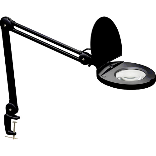 Lampe loupe ajustable, Dioptrie 3, Ampoule DEL, Bras de 47", Pinces serre-joints, Noir Canadian Safety Group Inc.
