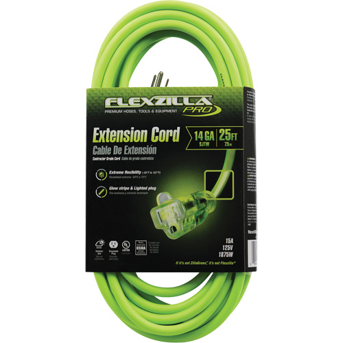 Cordon rallonge industriel Flexzilla Pro, Toutes saisons, SJTW, AWG 14/3, 15 A, 25' Canadian Safety Group Inc.