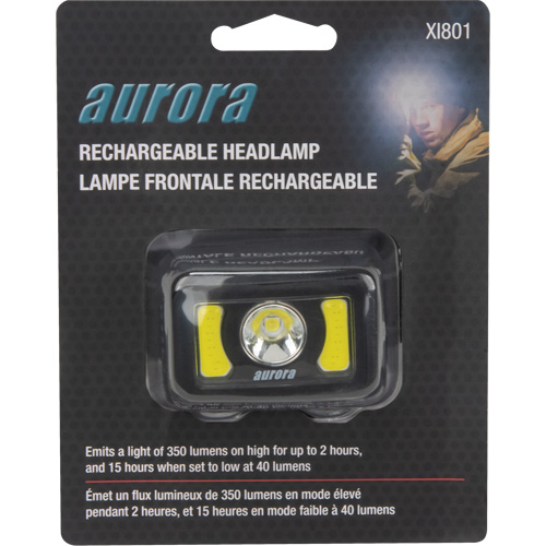 Headlamp, LED, 350 Lumens, 2 Hrs. Run Time, Rechargeable Batteries Canadian Safety Group Inc.