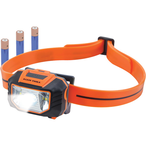 Lampe frontale avec bandeau en silicone pour casque de s&eacute;curit&eacute;, DEL, Piles AAA, Plastique Canadian Safety Group Inc.